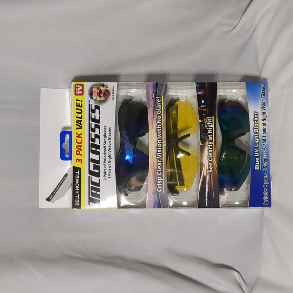 New 3 Pair TacGlasses See Clearer During the Day & At Night Blue UV Light Block - Picture 1 of 3